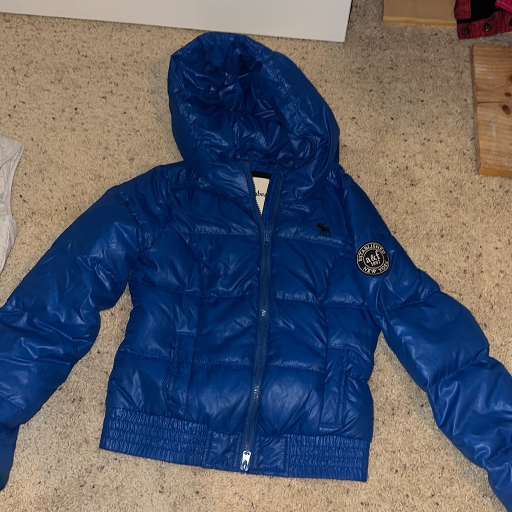 Blue Abercrombie puffer